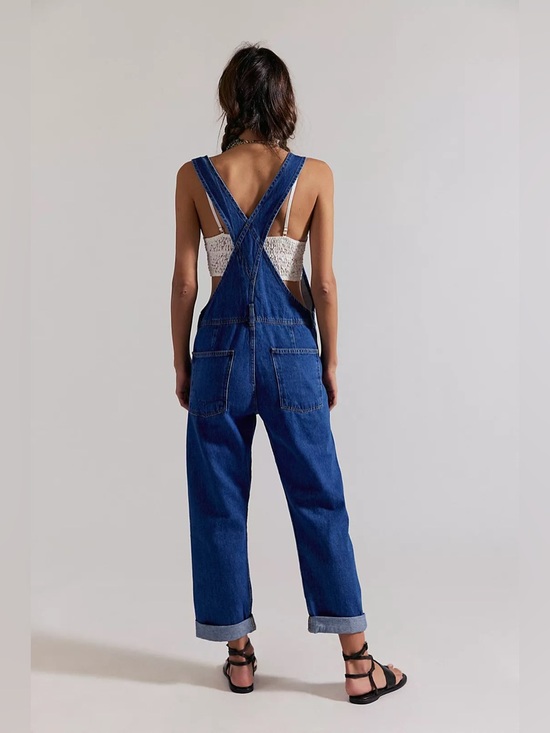 Free People NWT We The Free Ziggy Denim Overalls Size M Short Version - Picture 5 of 15